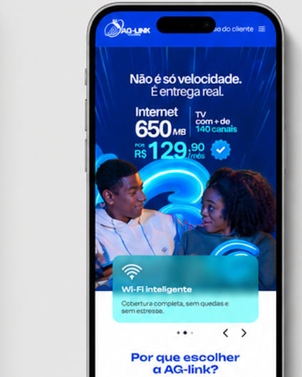 Versão mobile do site da AG-Link