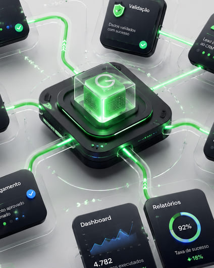 Núcleo do fluxo de automação em detalhe