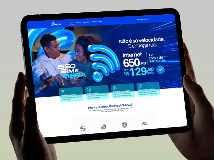 Site AG-Link Telecom - internet fibra e TV